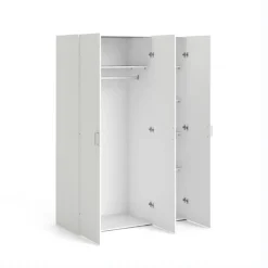 Leen Bakker Kledingkast Space 3-deurs - wit - 175,4x115,8x49,5 cm