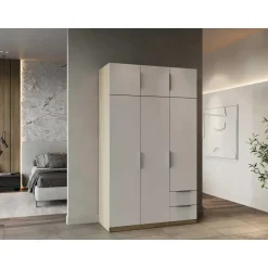 CBA Kledingkast Spectre 120cm 6 deuren & 2 lades - mat wit/eik Clearance