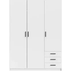 Leen Bakker Kledingkast Sprint 3-deurs - wit - 200x147x50 cm Hot