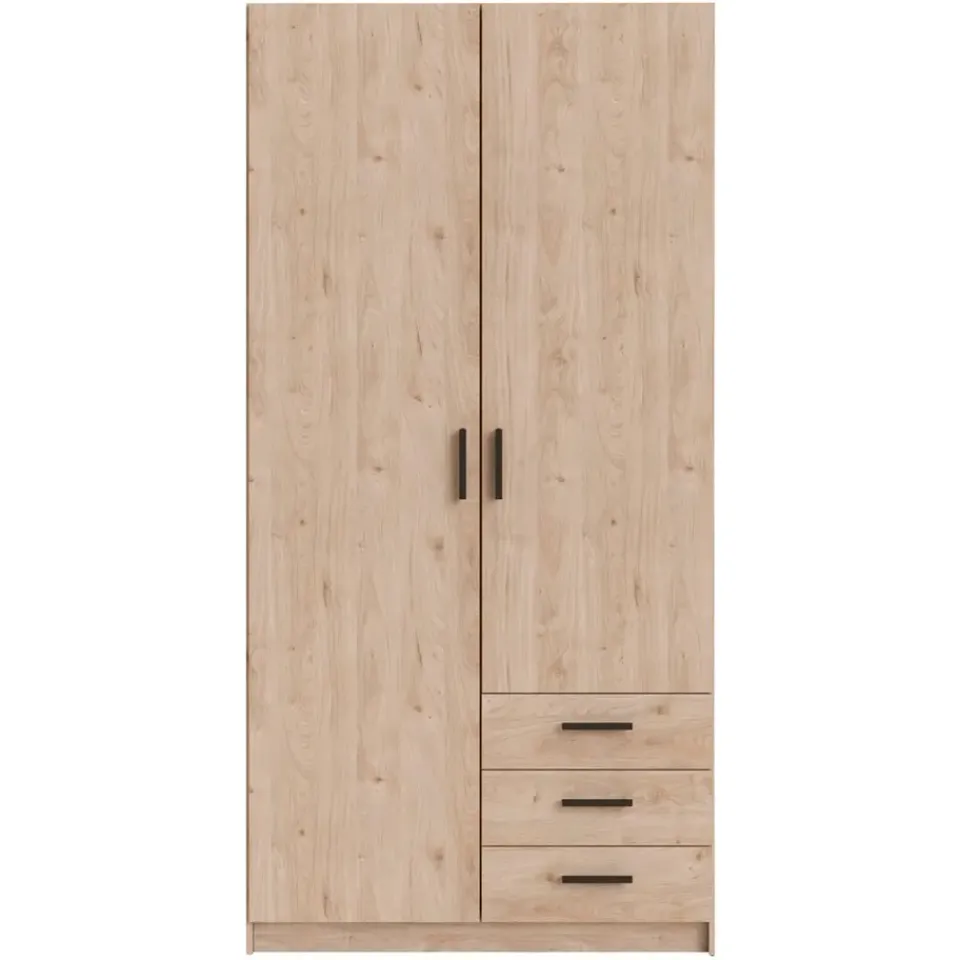 Leen Bakker Kledingkast Sprint 2-deurs - eikenkleur - 200x98,5x50 cm Hot