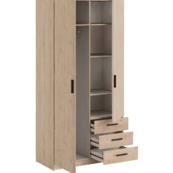 Leen Bakker Kledingkast Sprint 2-deurs - eikenkleur - 200x98,5x50 cm Hot