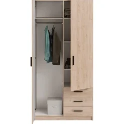 Leen Bakker Kledingkast Sprint 2-deurs - eikenkleur - 200x98,5x50 cm Hot