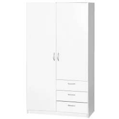 Leen Bakker Kledingkast Varia 2-deurs - wit - 175x97x50 cm Outlet