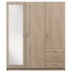Leen Bakker Kledingkast Varia 3-deurs inclusief spiegel - licht eiken - 175x146x50 cm Outlet