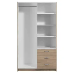 Leen Bakker Kledingkast Varia 2-deurs inclusief spiegel - licht eiken - 175x97x50 cm Best