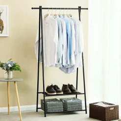 Merkloos Kledingrek - metaal - zwart Discount