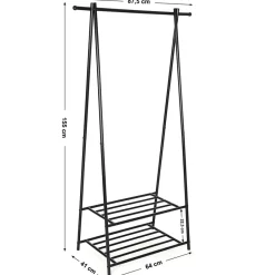 Merkloos Kledingrek - metaal - zwart Discount