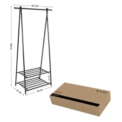 Merkloos Kledingrek - metaal - zwart Discount