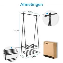 Merkloos Kledingrek - metaal - zwart Discount