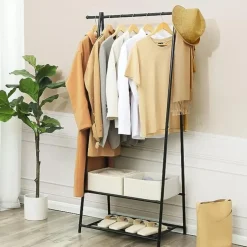 Merkloos Kledingrek - metaal - zwart Discount