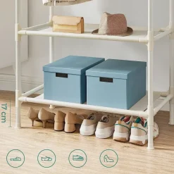 Songmics kledingrek, kapstok van metaal, met 2 kledingstangen, 1 plank Online