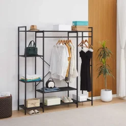 Emob Exclusive Kledingrek Marek - 160x40x171cm - zwart metaal Online