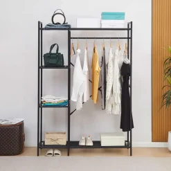 Emob Exclusive Kledingrek Marek - 120x40x171cm - zwart metaal Clearance