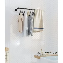 Merkloos Kledingrek Set van 2 - Metaal - Industrieel - Zwart New