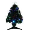 Merkloos Kleine Fiber kunst kerstboom - H60 cm - met kerstverlichting -led New