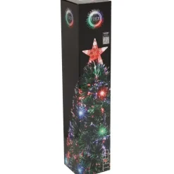 Merkloos Kleine Fiber kunst kerstboom - H60 cm - met kerstverlichting -led New