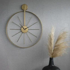 Art for the Home Klok - Luxe Gouden Ronde Hangende Klok - 55 x 65 Discount