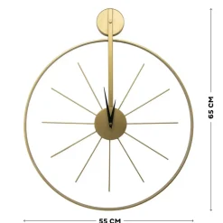Art for the Home Klok - Luxe Gouden Ronde Hangende Klok - 55 x 65 Discount