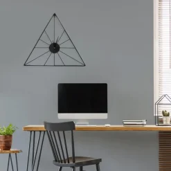 Art for the Home Klok - Luxe Zwarte Driehoek Hangende Klok Online