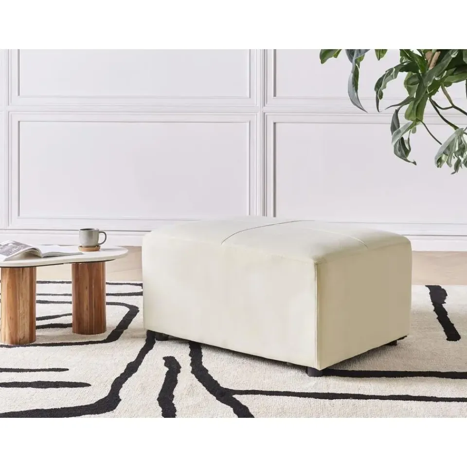 Leen Bakker KOHLO - Ottomaan - Lichtbeige - Polyester Discount