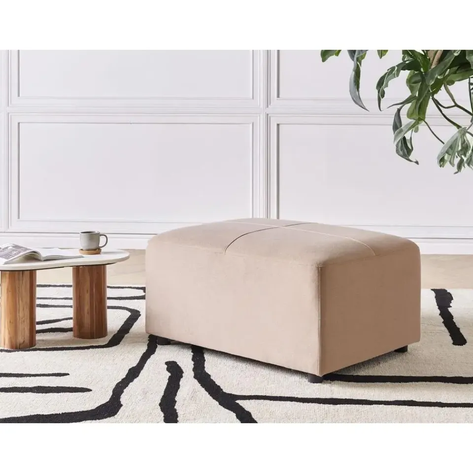 Leen Bakker KOHLO - Ottomaan - Taupe - Polyester Discount