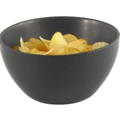 Merkloos Kom - aardewerk - zwart - stapelbaar - D14 x 7.5 cm - schaaltje New