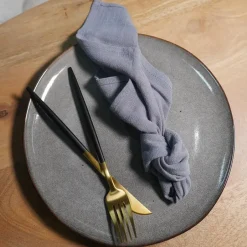 Krumble Bestekset (rond) - 24 delig - 6 persoons - Goud en zwart Sale