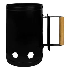 Krumble Houtskoolstarter RVS met houten handvat - Zwart Best