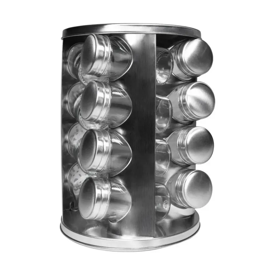 Krumble Kruidenrek draaibaar + 16 kruidenpotjes - RVS Sale