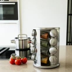 Krumble Kruidenrek draaibaar + 16 kruidenpotjes - RVS Sale