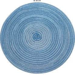 Krumble Placemat rond - Blauw/grijs - Set van 6 Best