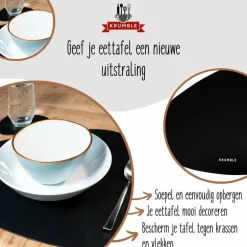 Krumble Placemat set design - 6 stuks - Zwart Discount