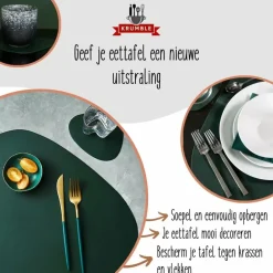 Krumble Placemat set design - 8 stuks - Groen Clearance