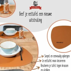 Krumble Placemat set design - 6 stuks - Bruin Clearance