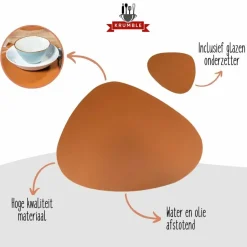 Krumble Placemat set design - 6 stuks - Bruin Clearance