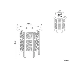 Beliani KUMALI - Bijzettafel - Donkere houtkleur - Mangohout Clearance