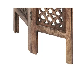 Beliani KUMALI - Bijzettafel - Donkere houtkleur - Mangohout Clearance