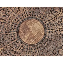 Beliani KUMALI - Bijzettafel - Donkere houtkleur - Mangohout Clearance