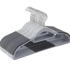 ACAZA Kunststof kledinghangers - antislip - draaibare haak - 30 stuks - grijs