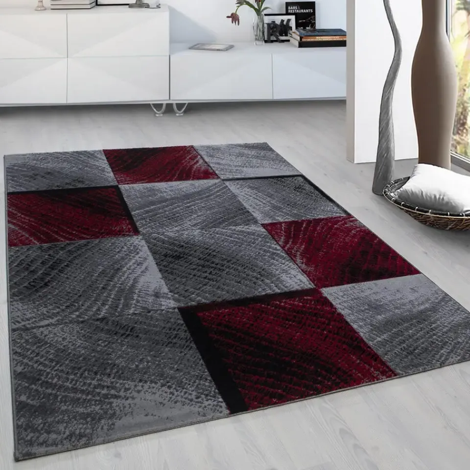 Muratap Laagpolig Vloerkleed Plus - Grijs Rood - 160x230 cm - Tapijt Woonkamer Online