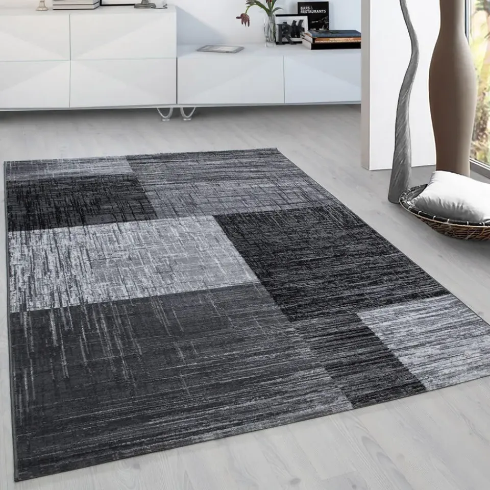 Muratap Laagpolig Vloerkleed Plus - Grijs Zwart - 160x230 cm - Tapijt Woonkamer Clearance