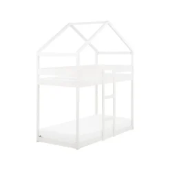 Beliani LABATUT - Stapelbed - Wit - 90 x 200 cm - Dennenhout Best