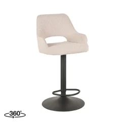 LABEL51 Barkruk Fer - Naturel - Boucle - 47 x 45cm - set van 2 New