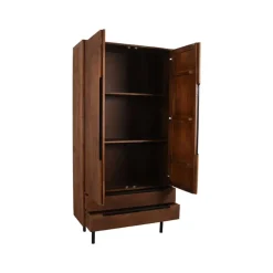 LABEL51 Bergkast Rio - Espresso - Mangohout - 2-Deurs - 200 cm Discount