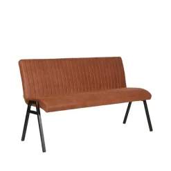LABEL51 Eetkamerbank Matz - Cognac - Microfiber - 145 cm Discount