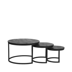 LABEL51 Salontafel Triplet - Zwart - Mangohout Sale