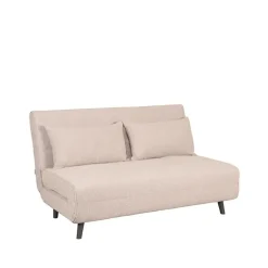 LABEL51 Slaapbank Double Bouclé Naturel/Zwart Discount