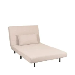 LABEL51 Slaapbank Single Bouclé Naturel/Zwart New