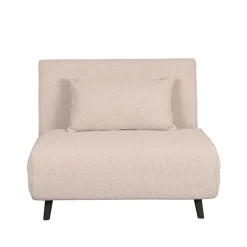 LABEL51 Slaapbank Single Bouclé Naturel/Zwart New