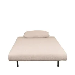 LABEL51 Slaapbank Single Bouclé Naturel/Zwart New